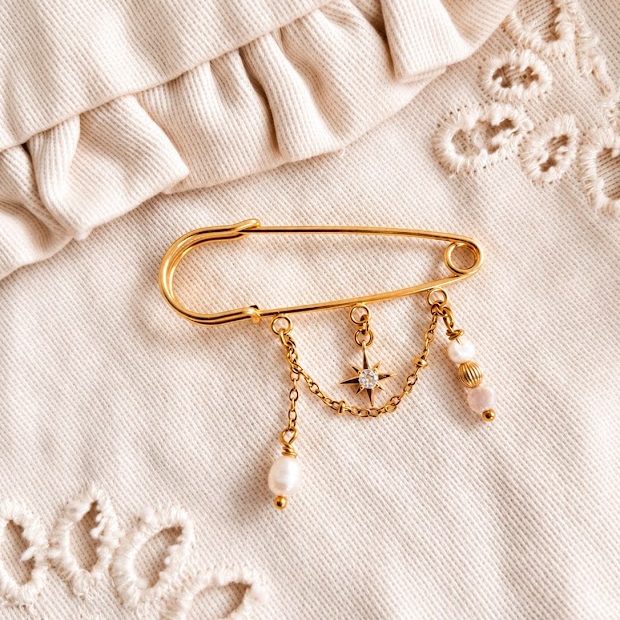 Broche étoile dorée et nacre – Jayne